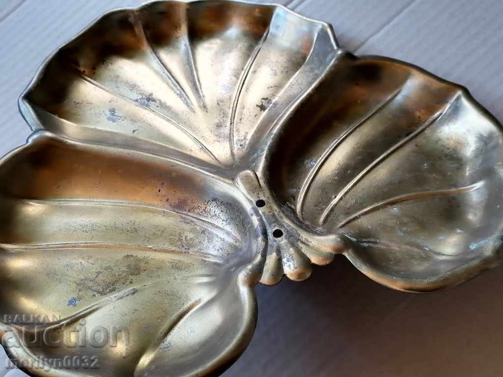 Brass plate for nuts art Deco tray bowl set - 7 Brass plate for nuts art Deco tray bowl set - 7