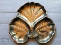 Brass plate for nuts art Deco tray bowl set