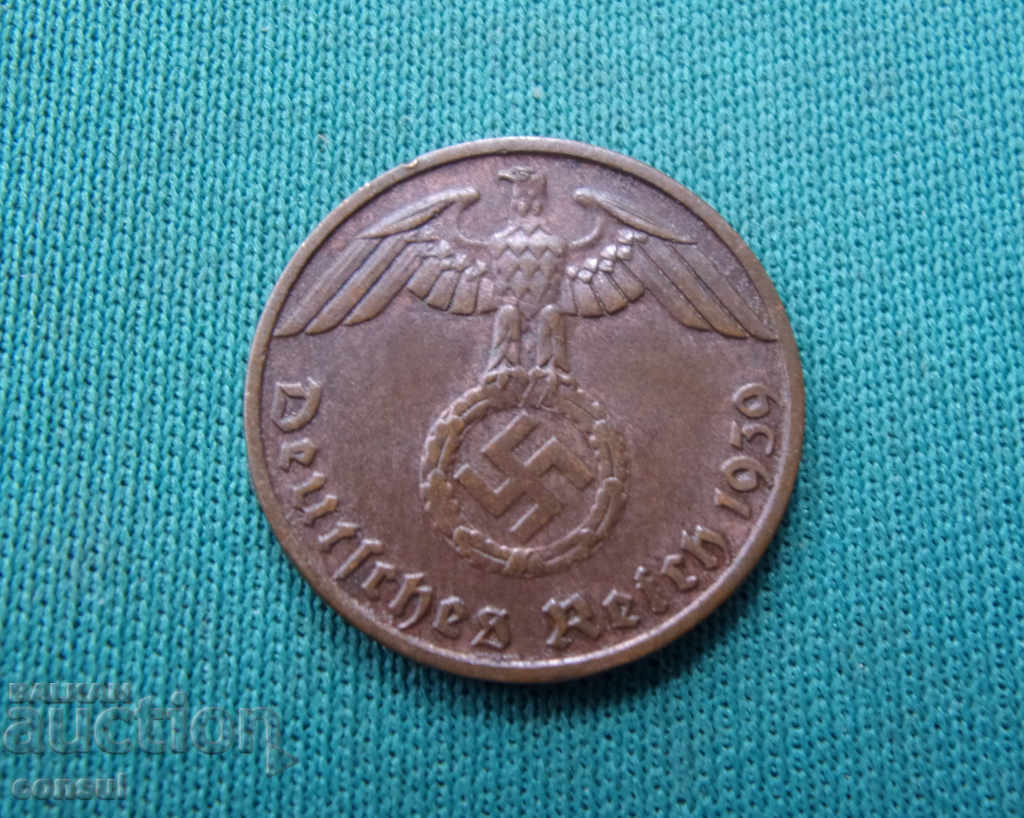 Germania III Reich 1 Pfennig 1939 În Rare