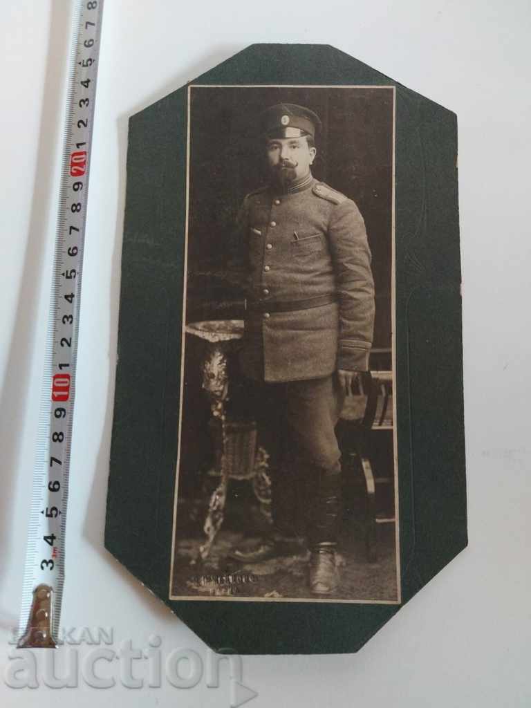 1913 ВОЕНЕН УНИФОРМА БАЛКАНСКА ВОЙНА СНИМКА ФОТОГРАФИЯ КАРТО