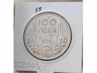 Bulgaria 100 BGN 1934 Silver.