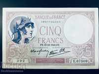 France 5 francs 1940 Pick 83 Unc Ref 392