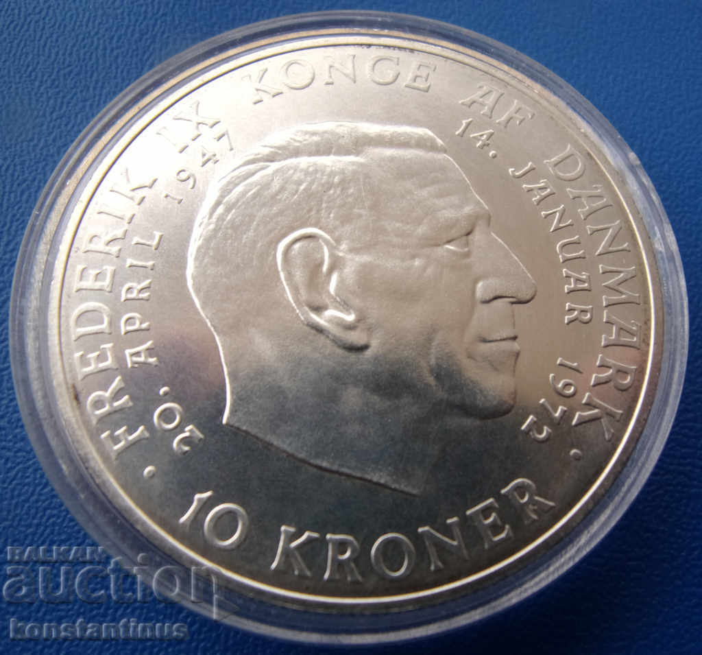 Δανία 10 Crony 1972 PROOF UNC Σπάνιο ασήμι