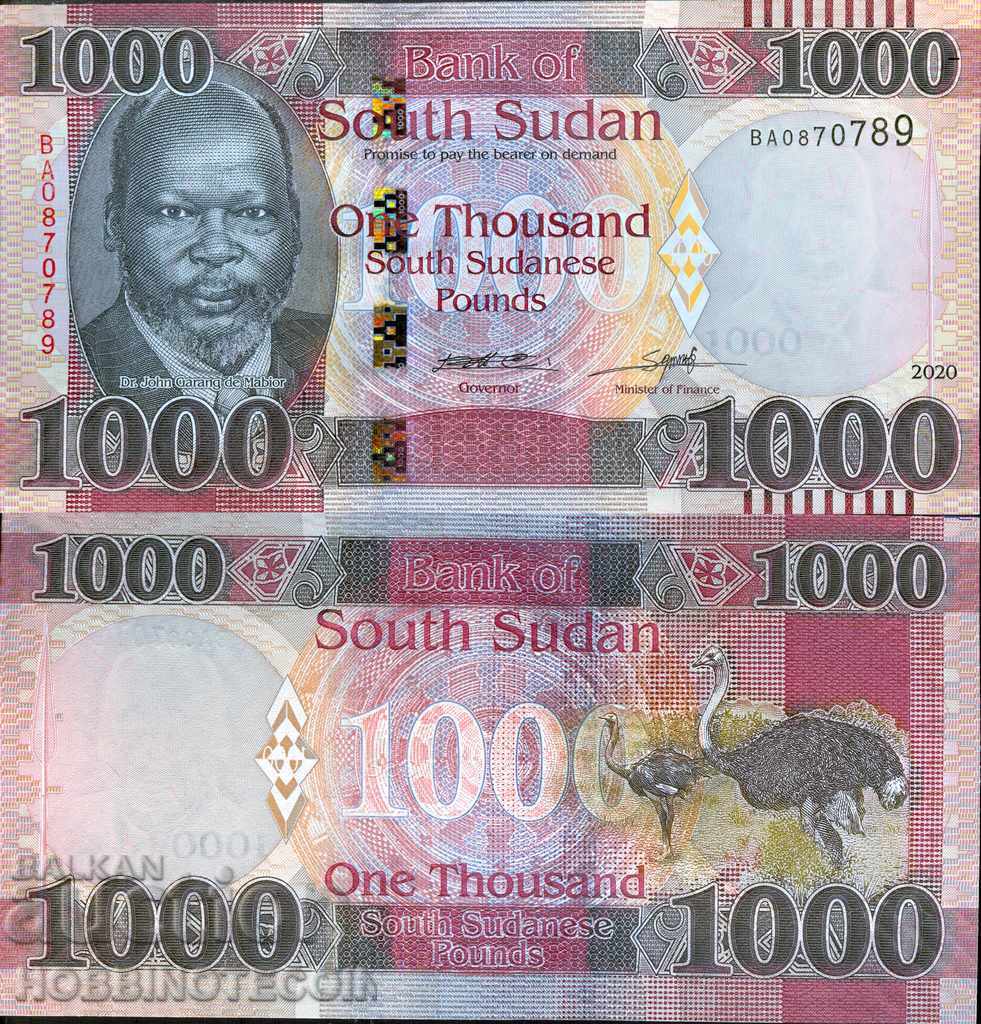 SUDANUL DE SUD NUMĂRUL SUDANULUI DE SUD 1000 - numărul 2020 NOU UNC