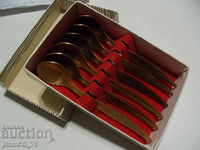 № * 5389 set of 6 old small spoons - with box