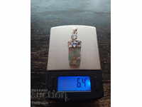 Silver pendant with natural stones