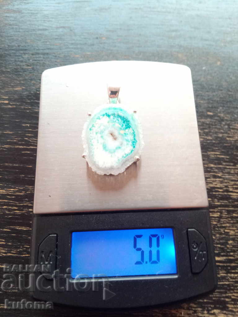 Сребърна висулка със син ахат с цена 69.99 лв. | € 35.79 Сребърна висулка със син ахат с цена 69.99 лв. | € 35.79