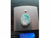Silver pendant with blue agate