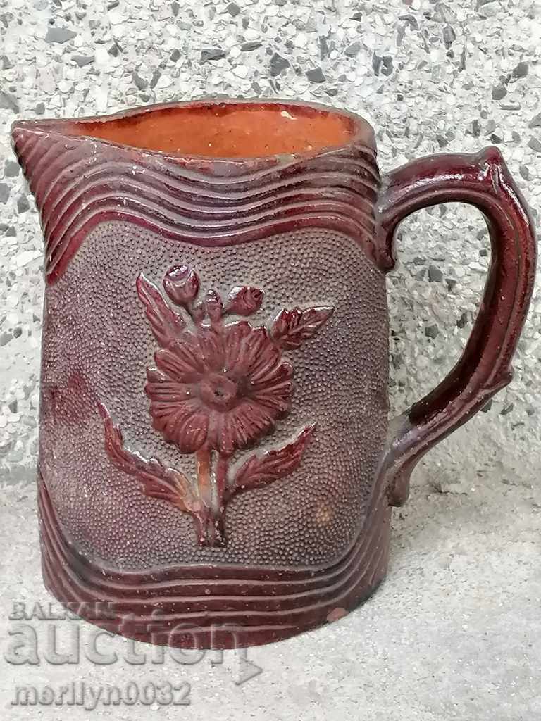 Old jug, Trojan pottery, earthenware, late 19th century