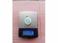 Silver pendant with blue agate