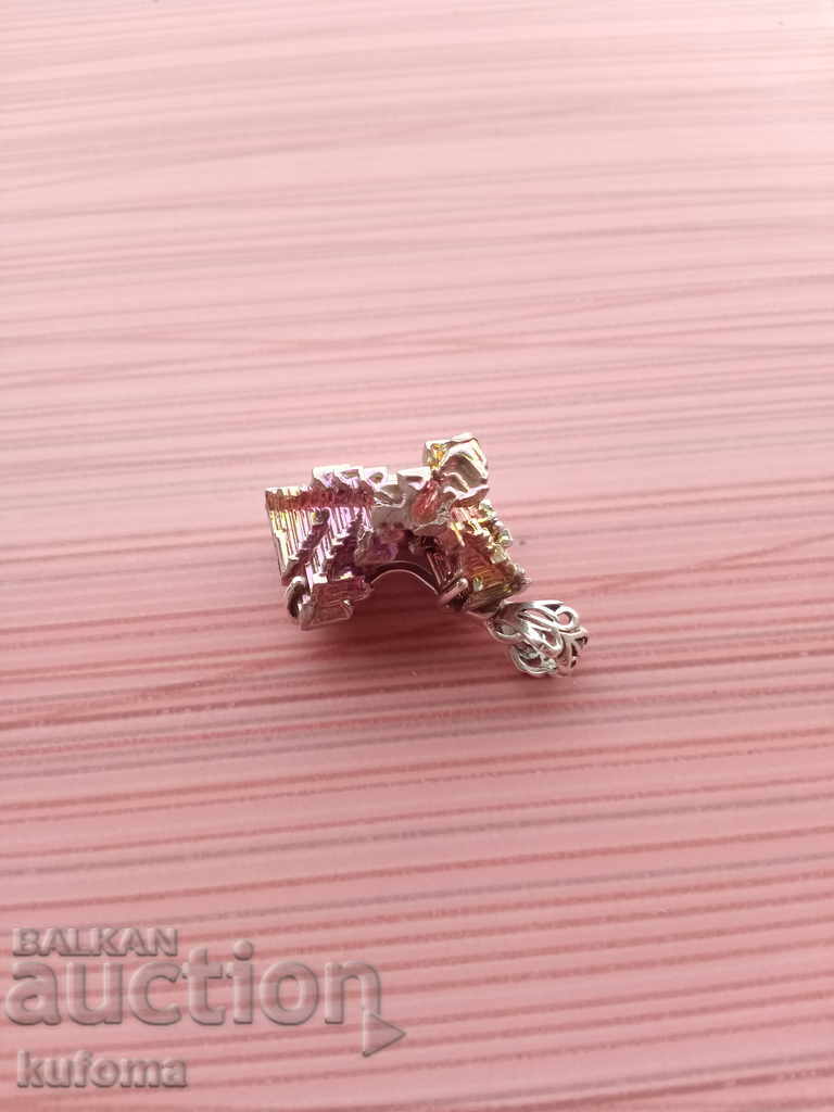 Auction Silver pendant with bismuth Auction Silver pendant with bismuth