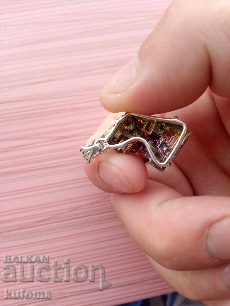 Silver pendant with bismuth - 5 Silver pendant with bismuth - 5