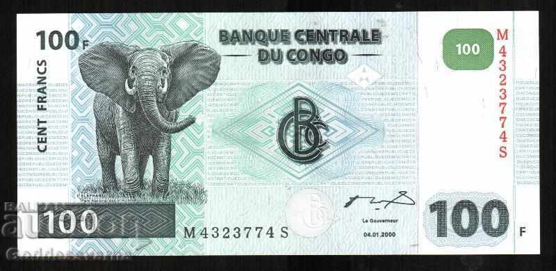 Congo Democratic Rep 100 francs 2000 Pick 92