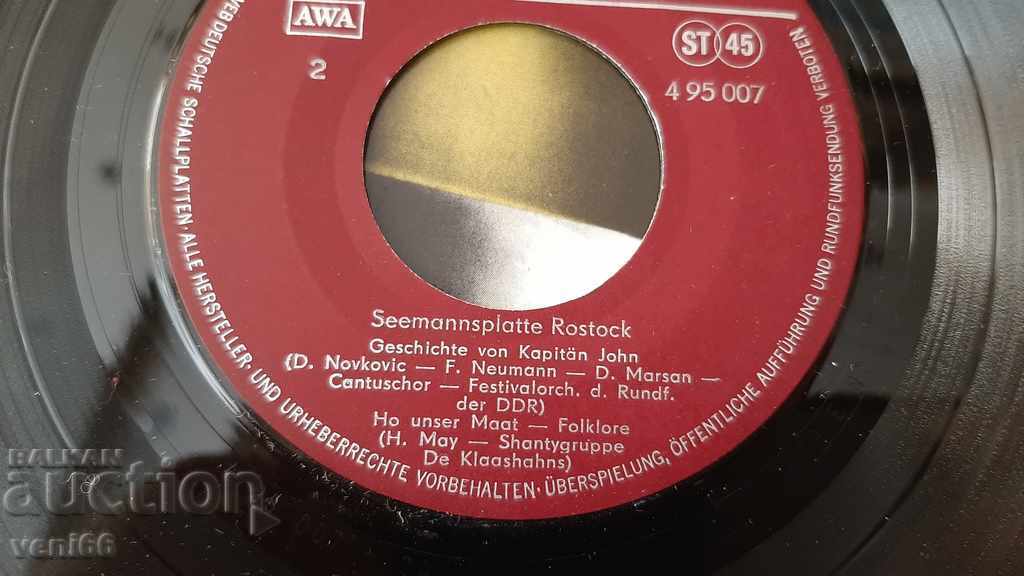 Auction Gramophone record - small format - Seemansplatte Rostock Auction Gramophone record - small format - Seemansplatte Rostock