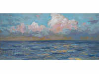 Evening over the sea - oil paints