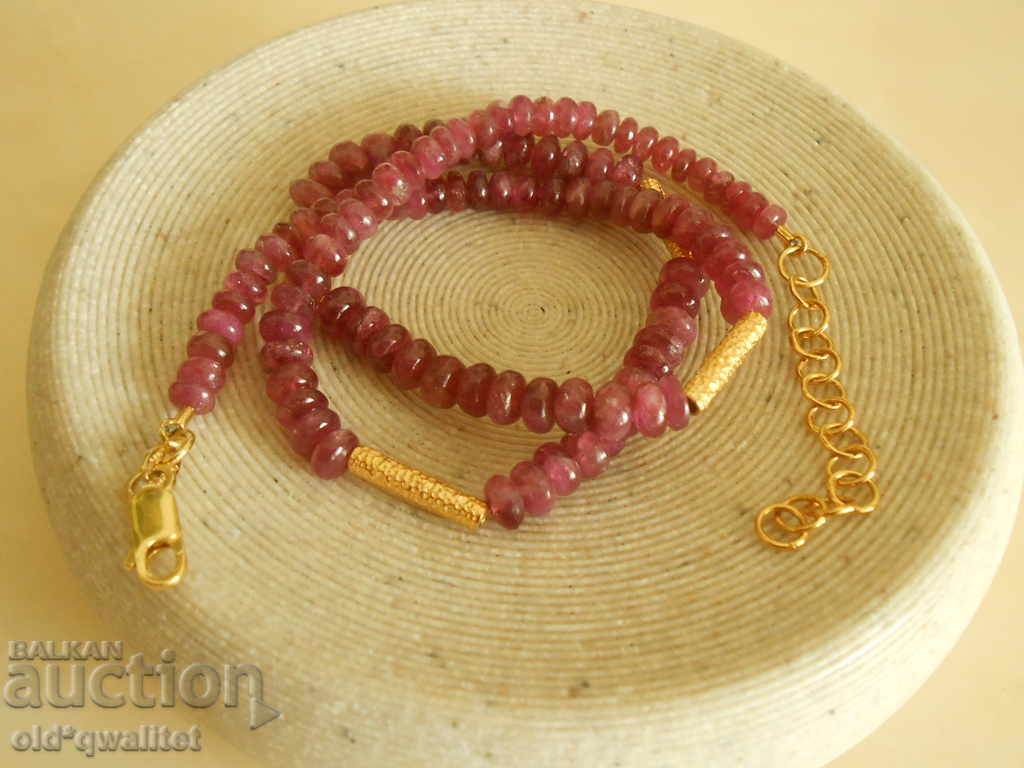 Necklace / necklace / jewelry, clasp: Silver 925, est. Rubelitis - 7