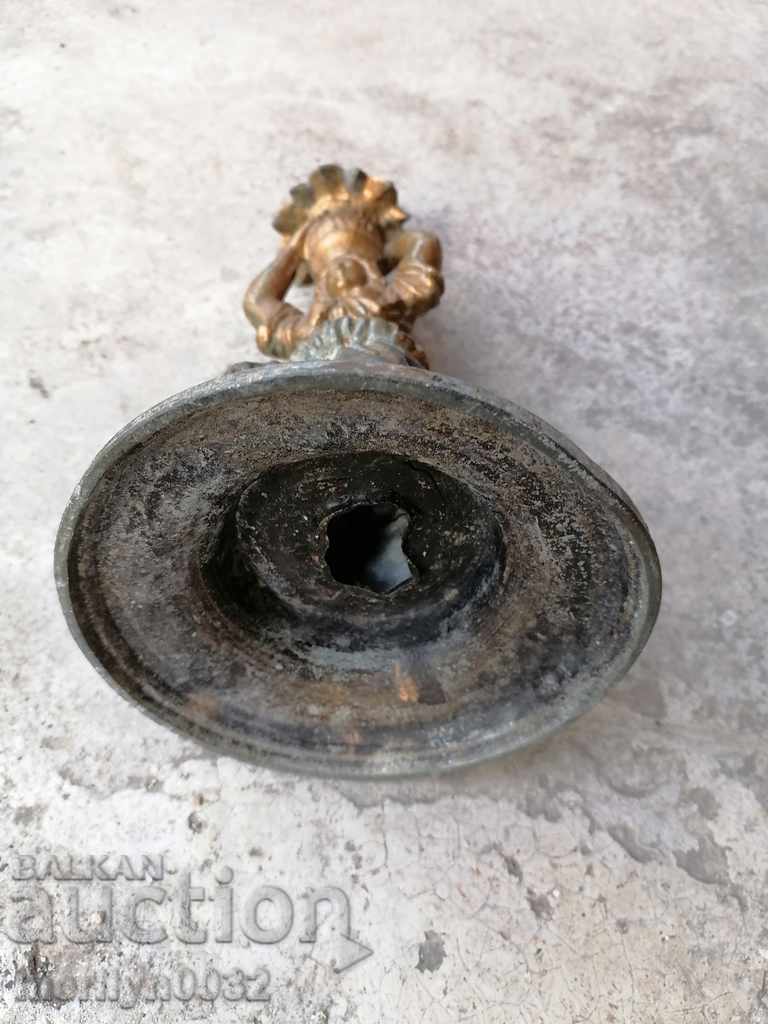 Bronze statuette candlestick sculpture figure - 5 Bronze statuette candlestick sculpture figure - 5