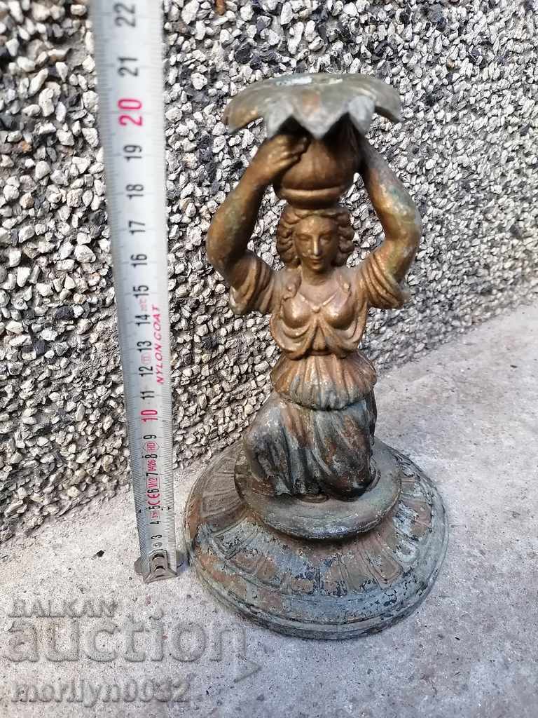 Bronze statuette candlestick sculpture figure - 6 Bronze statuette candlestick sculpture figure - 6