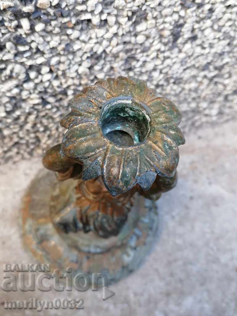 Bronze statuette candlestick sculpture figure - 7 Bronze statuette candlestick sculpture figure - 7