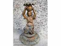 Bronze statuette candlestick sculpture figure