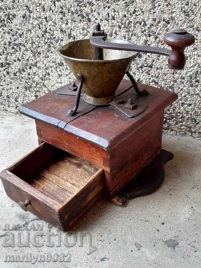 An old coffee grinder at least 140 years old