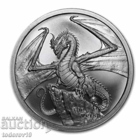 1 oz Silver Welsh Dragon