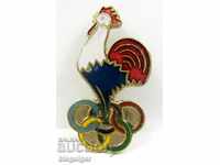OLYMPIC BADGE-NOC FRANCE-ENAMEL-OLYMPICS-LOOPS-ROOSTER