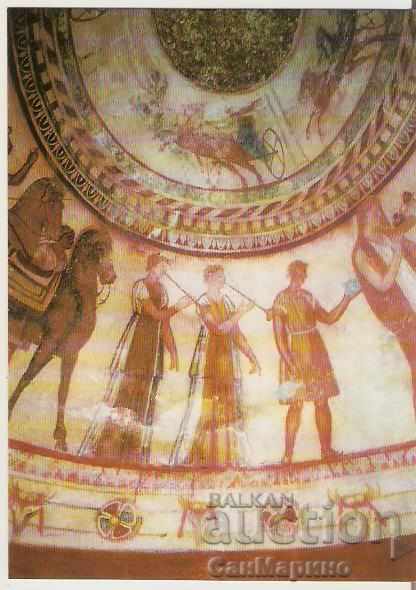 Картичка  България  Казанлък Тракийската гробница Стенопис1*