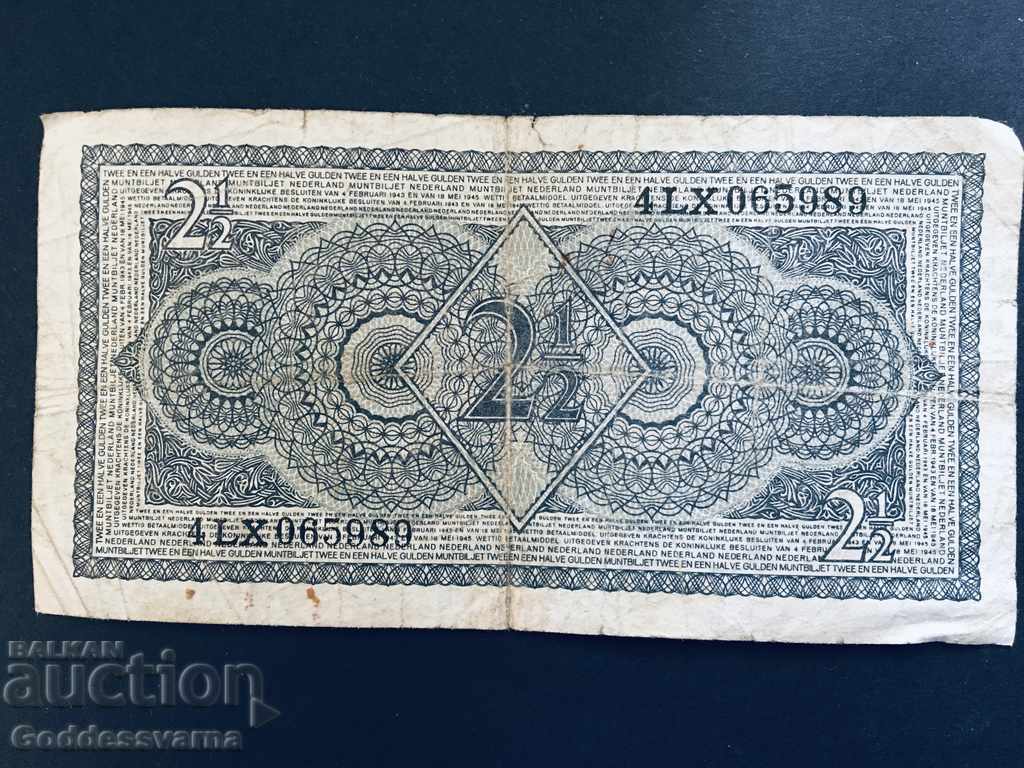 Netherlands 2 2/1 Gulden 1949 Pick 73 Ref 5989 with price 9.00 BGN | € 4.60 Netherlands 2 2/1 Gulden 1949 Pick 73 Ref 5989 with price 9.00 BGN | € 4.60