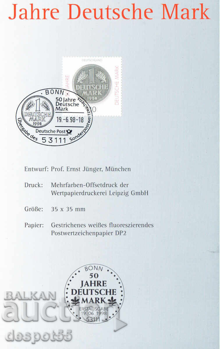1998. Γερμανία. 50 χρόνια από τη γερμανική μάρκα. 1998. Γερμανία. 50 χρόνια από τη γερμανική μάρκα.