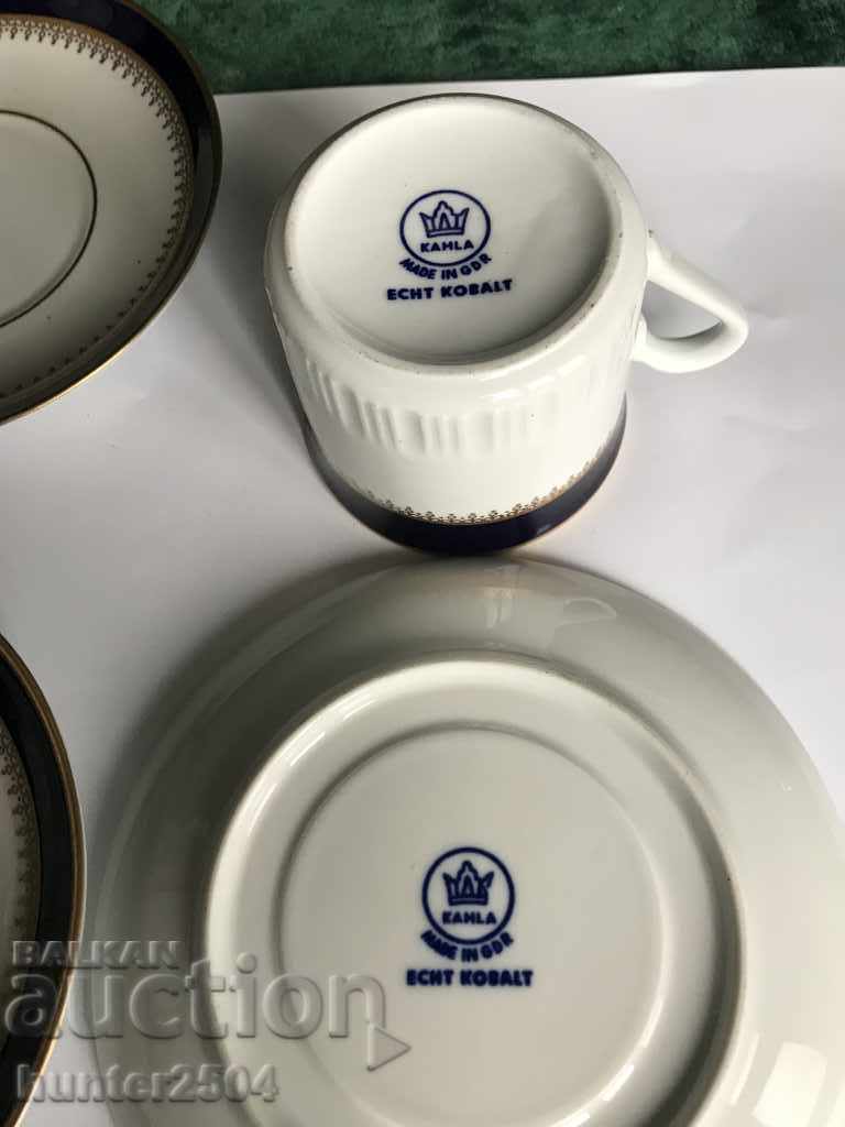 Auction Plates 3 pieces + cup Kahla, GDR Auction Plates 3 pieces + cup Kahla, GDR