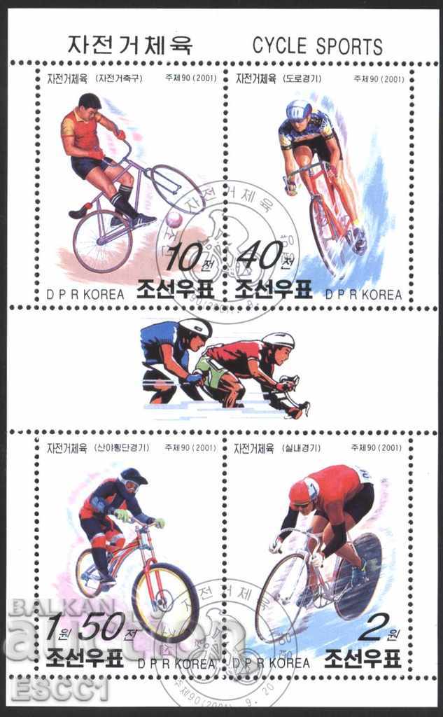 Branded block Sport Cycling 2001 from North Korea