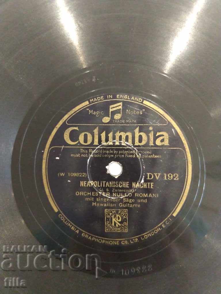 Plate, 1925, Nullo Romani Orchestra, Columbia, DV 192 - 5 Plate, 1925, Nullo Romani Orchestra, Columbia, DV 192 - 5