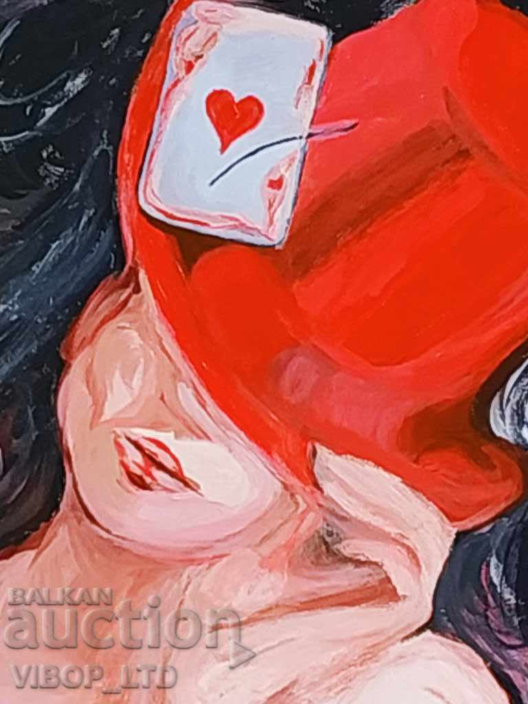 LADY CUPS master painting 57/63 signature canvas frame oil - 5