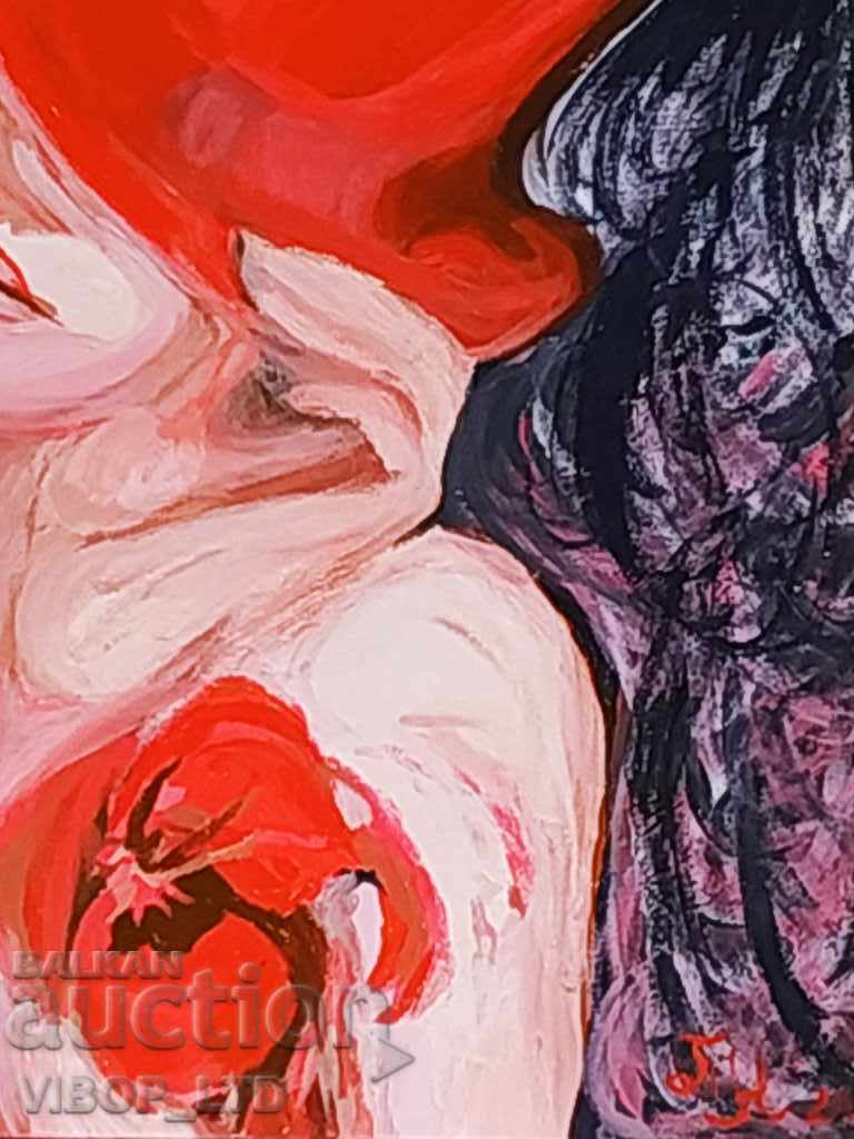 LADY CUPS master painting 57/63 signature canvas frame oil - 6