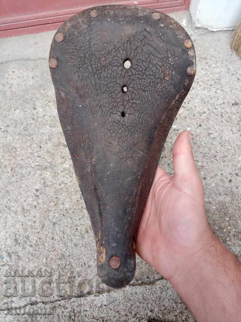 Old leather bicycle seat