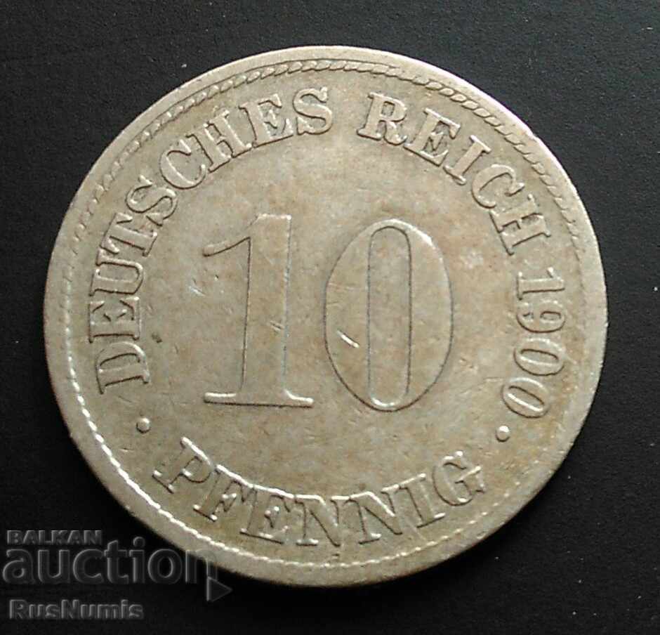 German Empire. 10 pfennig 1900 (D).