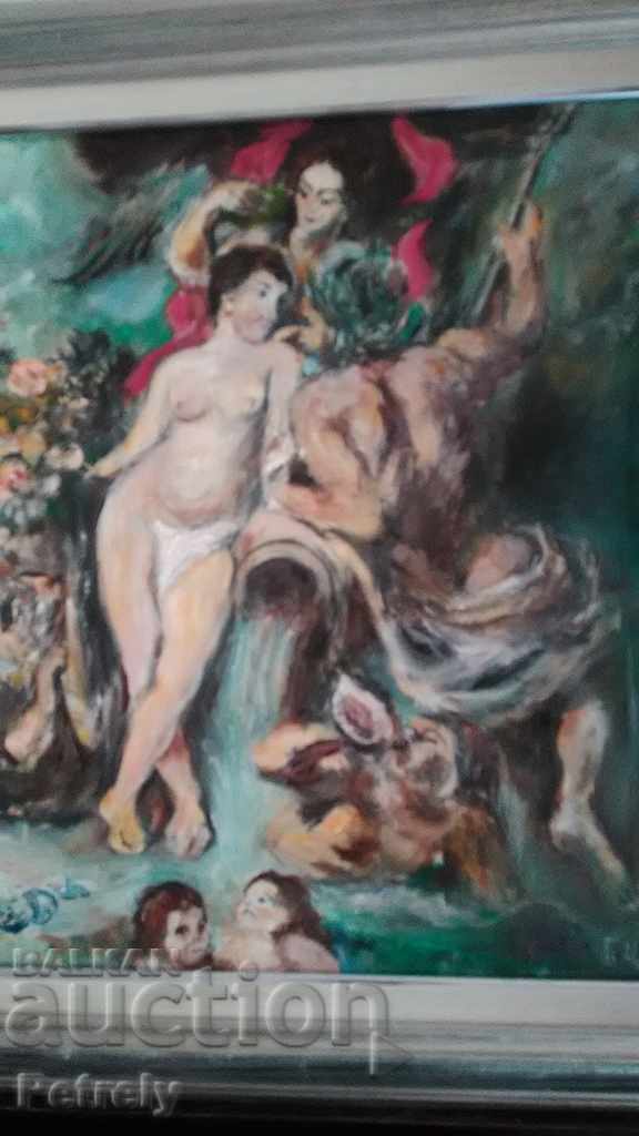 Old oil painting with price 140.00 BGN | € 71.58 Old oil painting with price 140.00 BGN | € 71.58