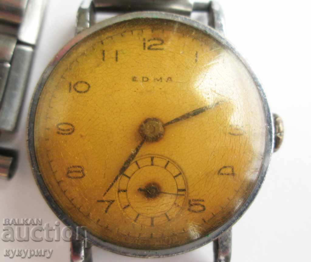 Παλαιό ελβετικό μηχανικό ρολόι EDMA για επισκευή με τιμή 35.00 BGN | € 17.90 Παλαιό ελβετικό μηχανικό ρολόι EDMA για επισκευή με τιμή 35.00 BGN | € 17.90