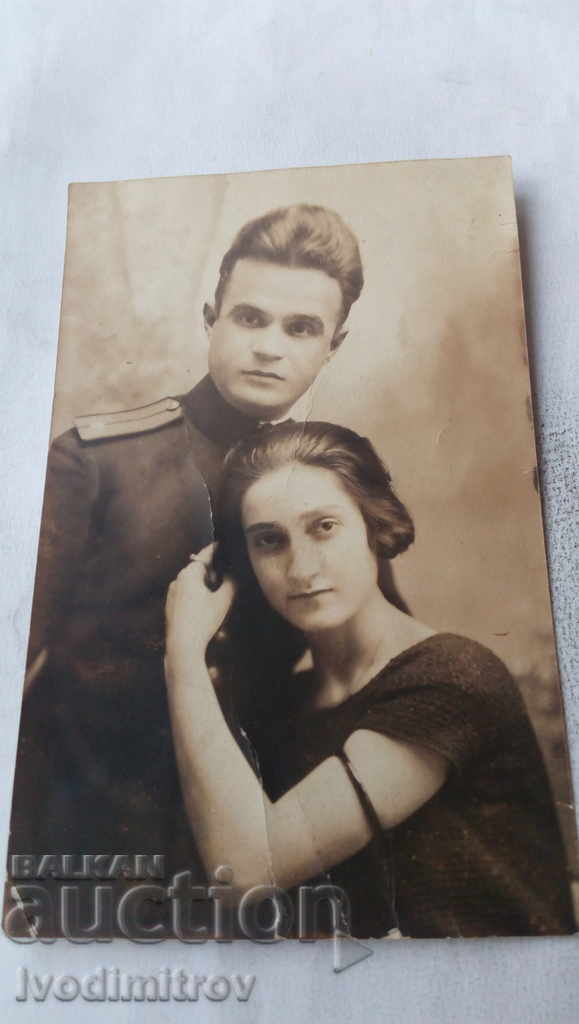 Foto Ofițer Haskovo cu prietena sa 1926