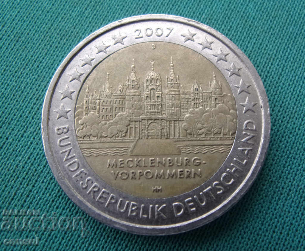 Германия Мекленбург 2 Евро  2007 D