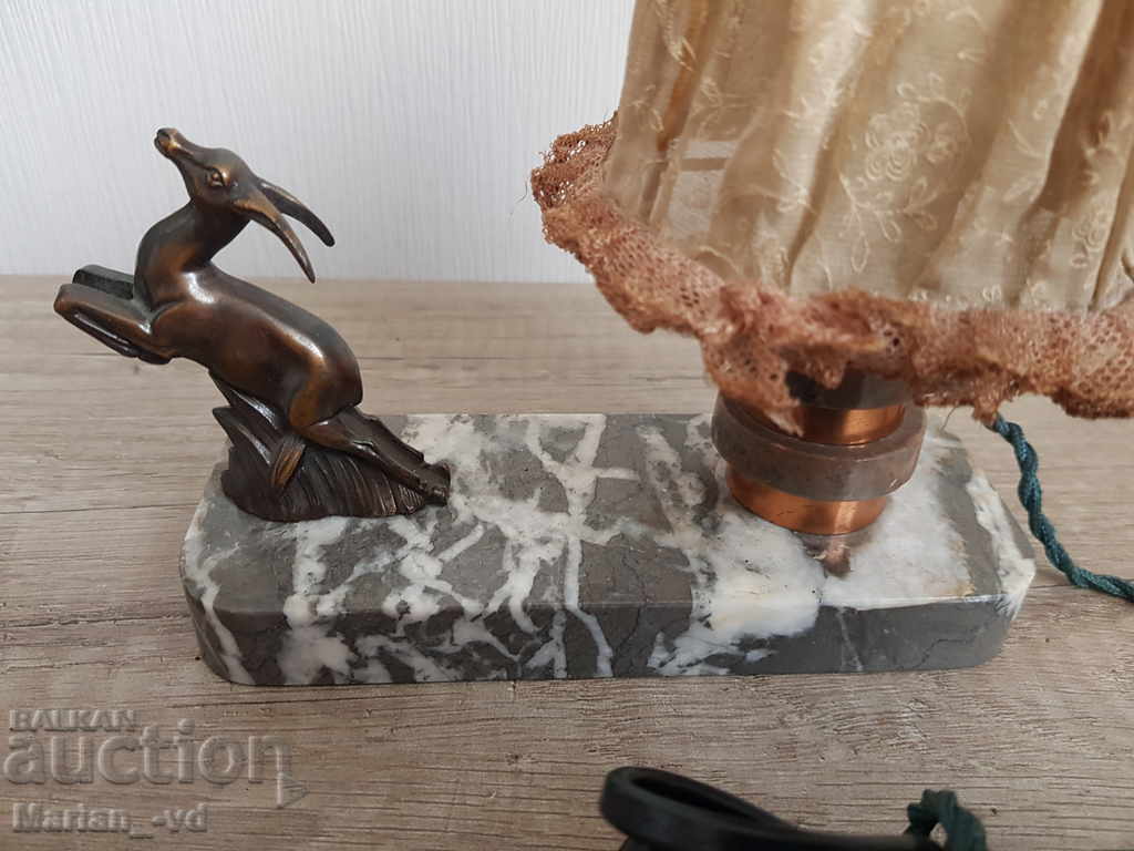 Old small marble and bronze night lamp - 5 Old small marble and bronze night lamp - 5