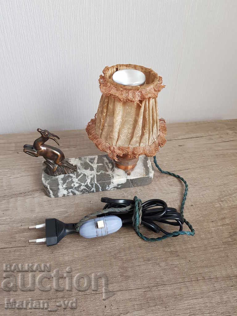 Old small marble and bronze night lamp - 6 Old small marble and bronze night lamp - 6