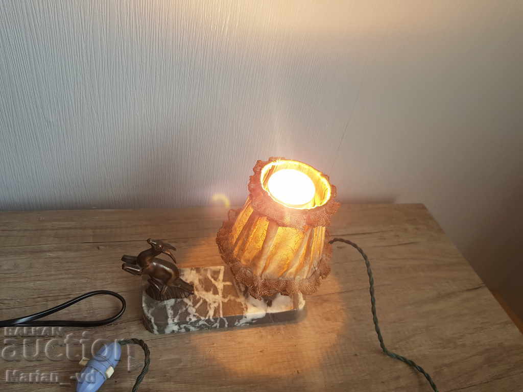 Old small marble and bronze night lamp - 7 Old small marble and bronze night lamp - 7