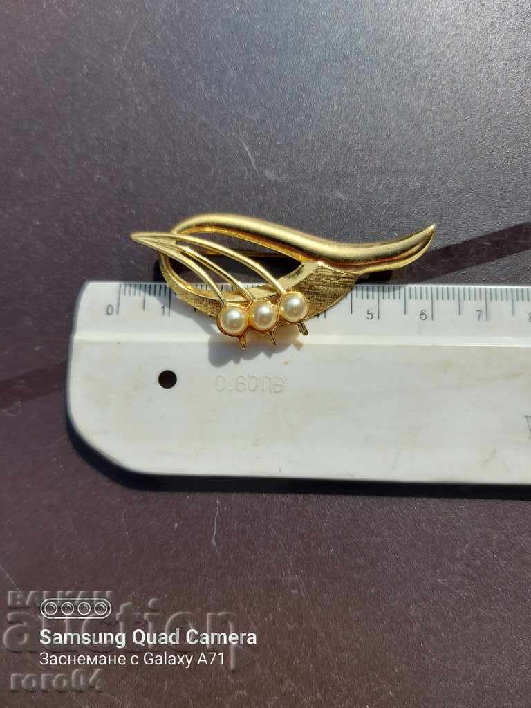 БРОШКА - ПЕРЛИ - ПОЗЛАТА - 6 БРОШКА - ПЕРЛИ - ПОЗЛАТА - 6