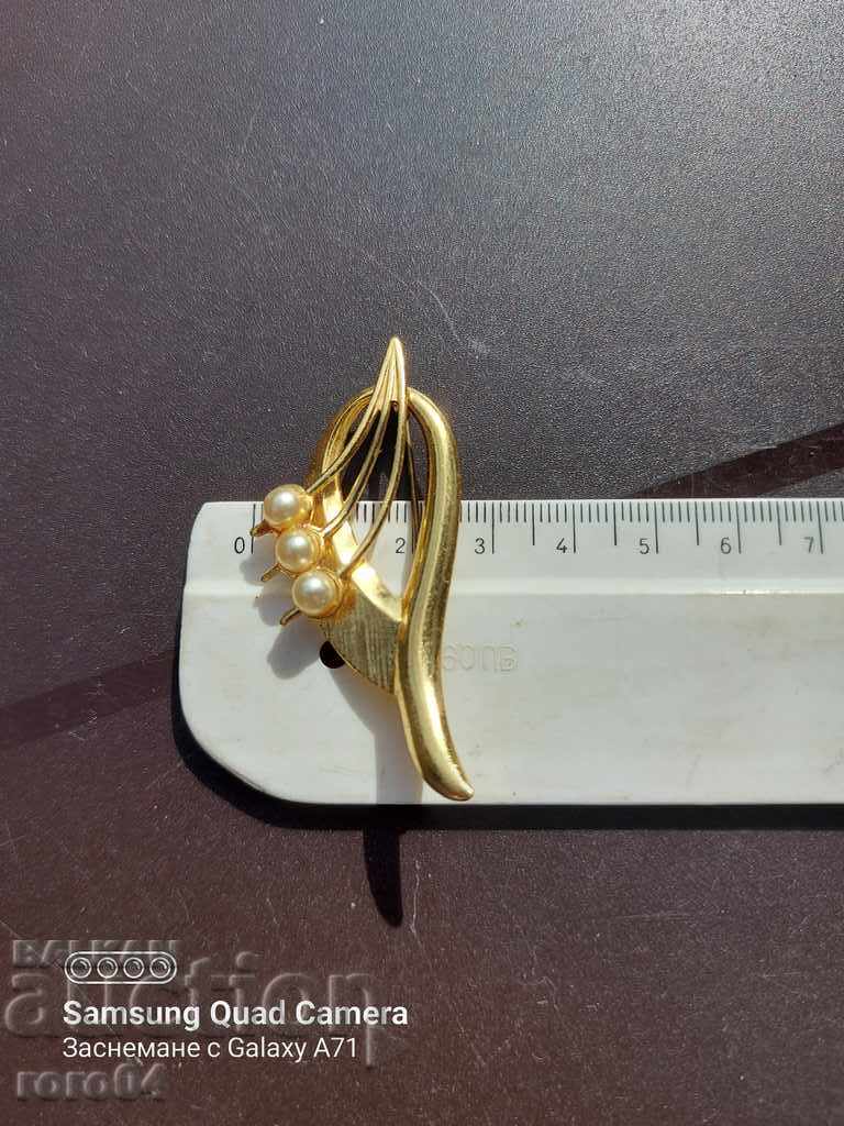 БРОШКА - ПЕРЛИ - ПОЗЛАТА - 7 БРОШКА - ПЕРЛИ - ПОЗЛАТА - 7