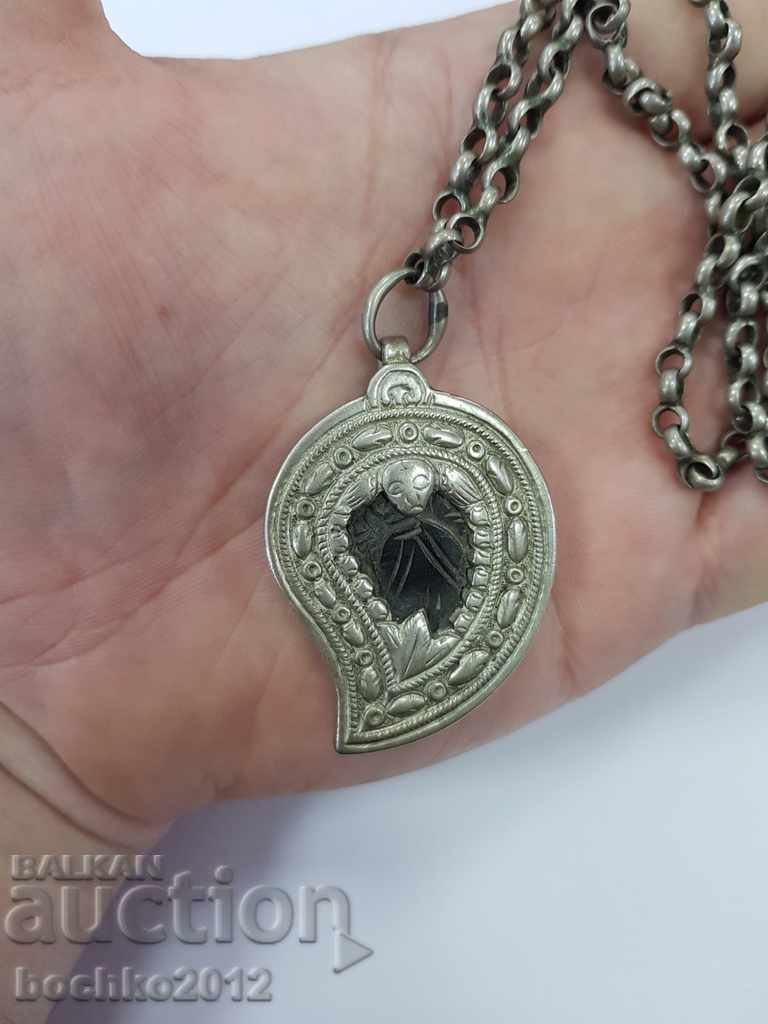 Rare silver Renaissance icon - medallion 19th century. - 7