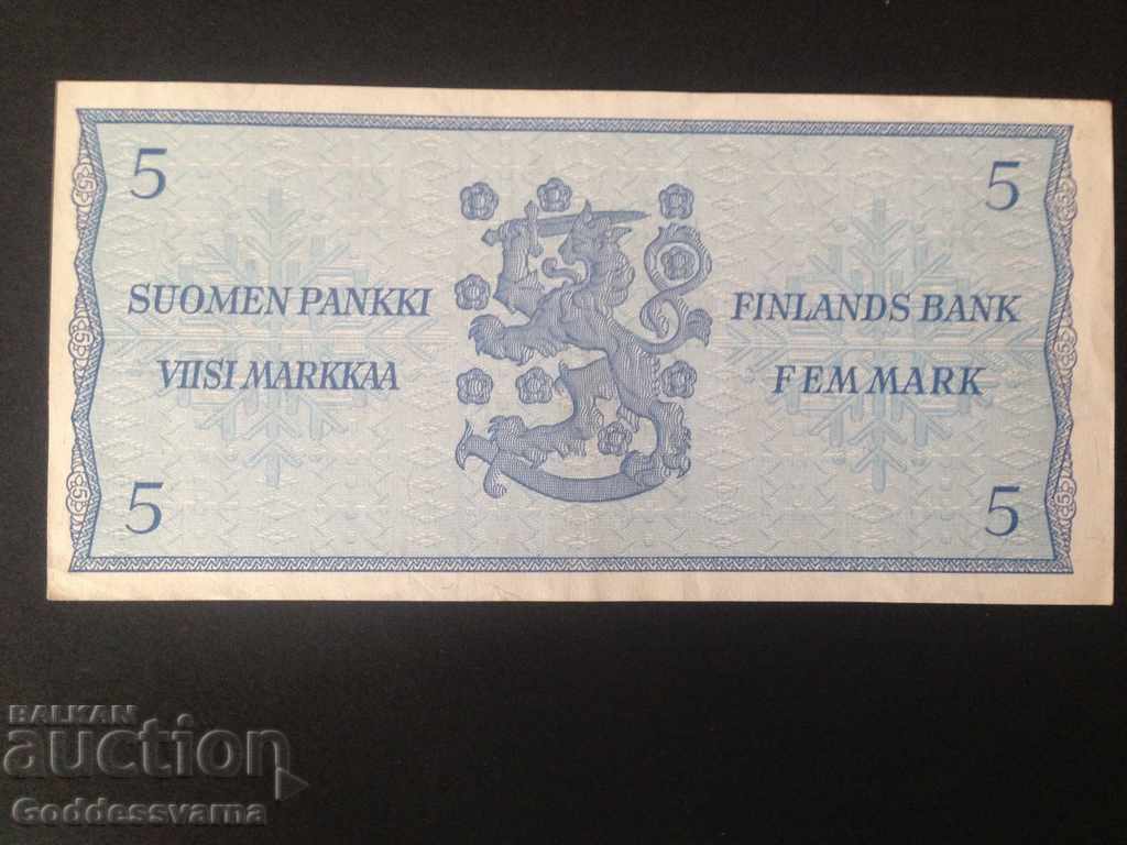 Finland 5 Markkaa 1963 Pick 99 Ref 8519 Unc with price 18.00 BGN | € 9.20 Finland 5 Markkaa 1963 Pick 99 Ref 8519 Unc with price 18.00 BGN | € 9.20