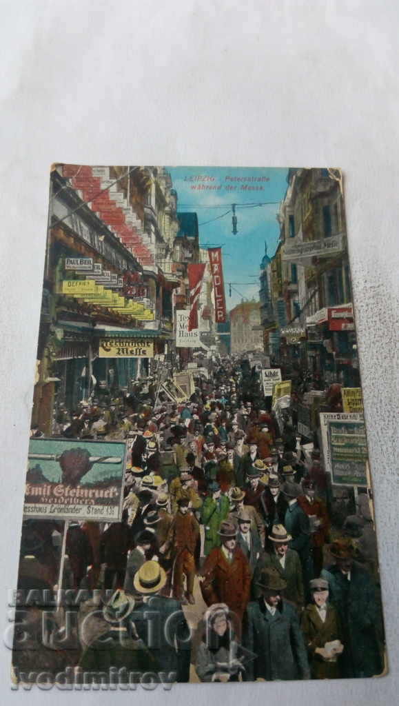 Carte poștală Leipzig Peterstrase Wahrend der Messe 1921
