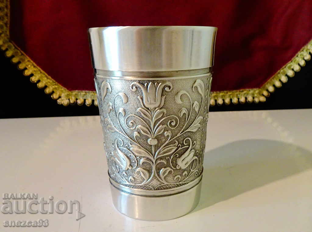 Auction Pewter mug, cup, flowers, 300 ml Auction Pewter mug, cup, flowers, 300 ml